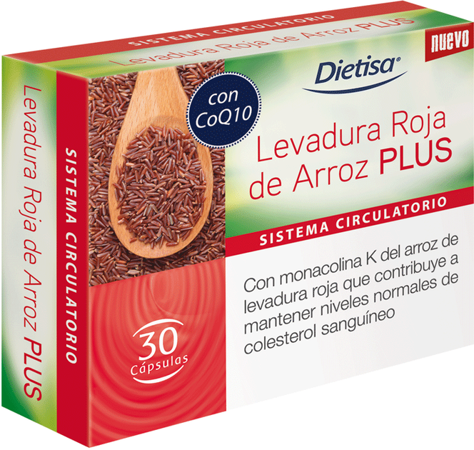Добавка харчова Dietisa Dts Levadura Roja De Arroz Plus 60 капсул (8414200300365) - зображення 1