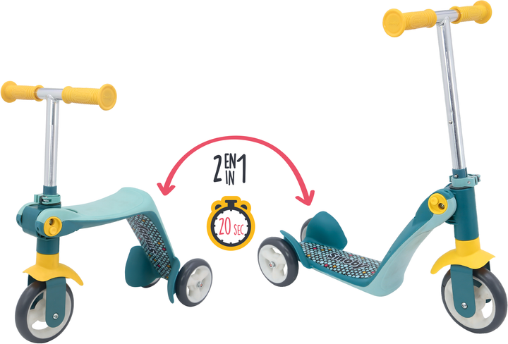 Детский самокат-трансформер 2 в 1 Smoby Toys с металлической рамой ...