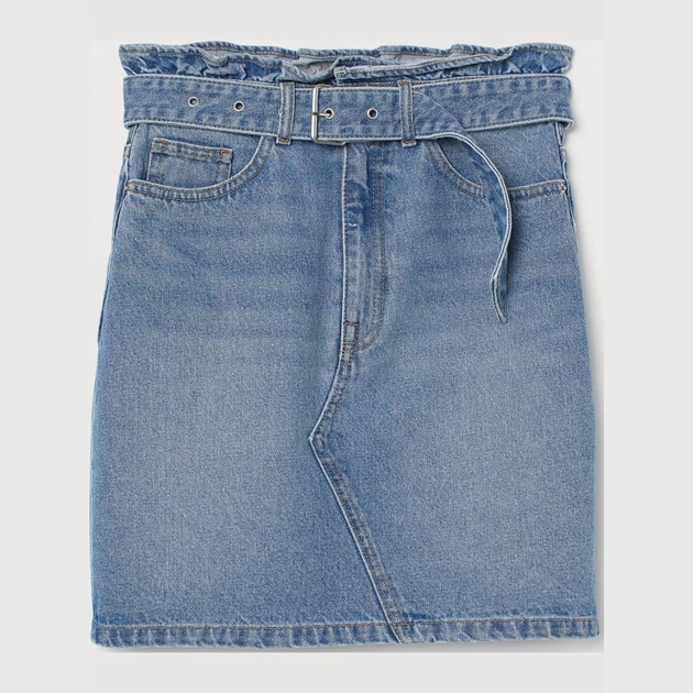 Акція на Спідниця джинсова міні літня пряма жіноча H&M Divided 0872002 36 Блакитна від Rozetka
