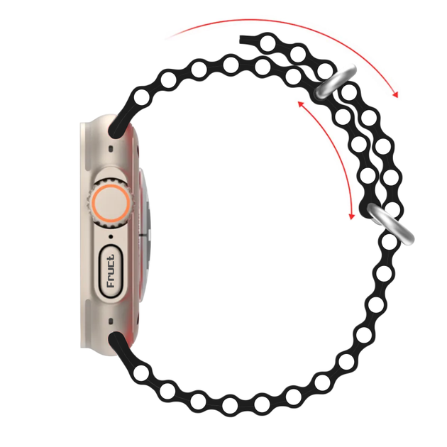 Силіконовий ремінець Fruct Ocean для Apple Watch 38/40/41/42 mm Black - зображення 3