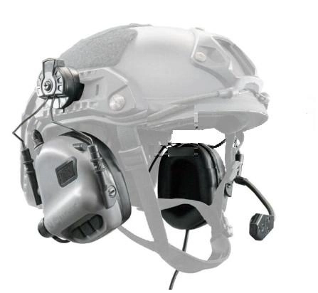 Активні навушники Earmor М32Н із кріпленням та гарнітурою під шолом Сірий (Kali) - зображення 1