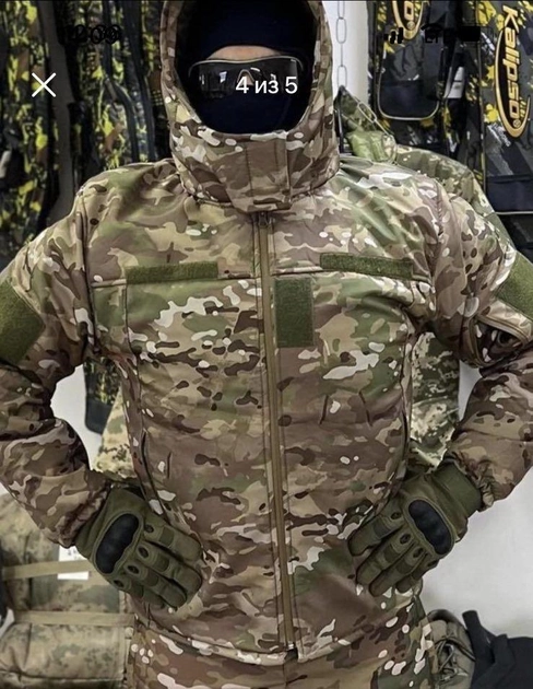 Тактична чоловіча зимова куртка Бушлат Камуфляж піксель 4XL (Kali) - зображення 2