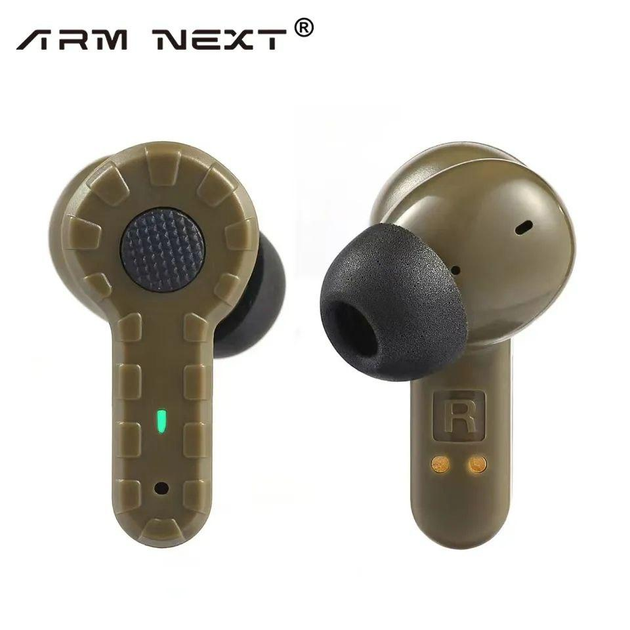 Активні навушники беруші для захисту органів слуху Arm Next портативні акумуляторні водонепроникні із зарядним кейсом у комплекті оливкові - зображення 2