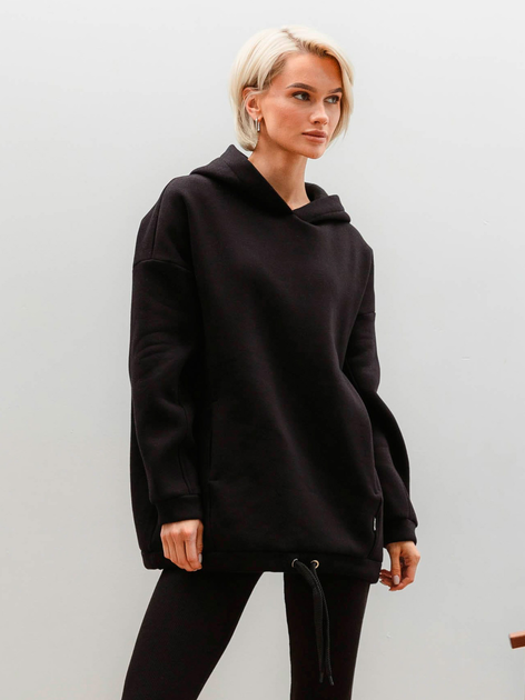 Худи теплое оверсайз женское Seventeen 2093.5454 L-XL Черное ...