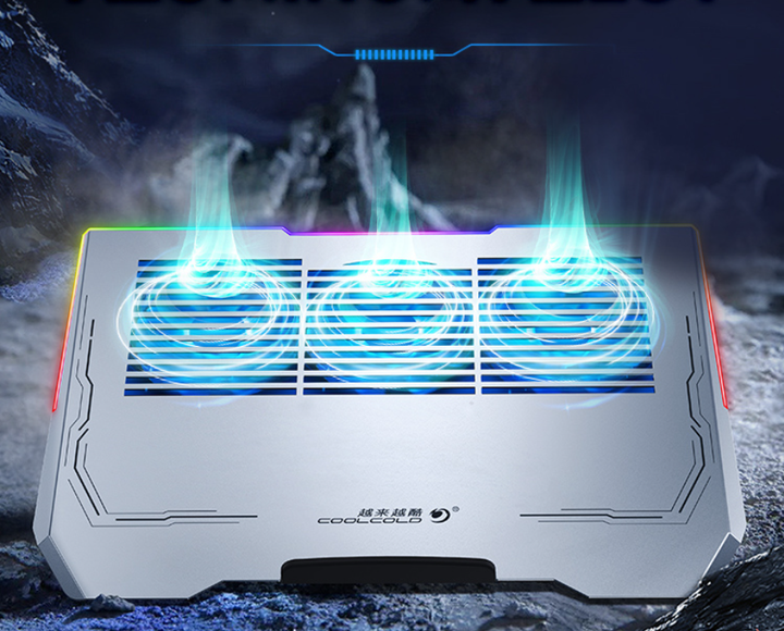 Підставка для ноутбука з охолодженням VHG K42 з RGB-підсвічуванням Laptop Cooling Pad, Silver - изображение 5