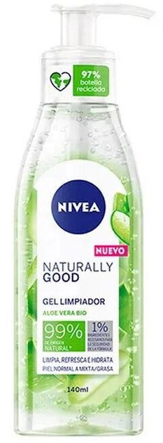 Гель для вмивання Nivea Naturally Good Aloe Vera Facial Cleansing Gel 140 мл (4005900890443) - зображення 1