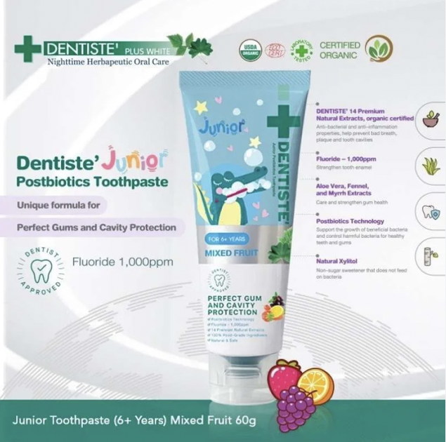 Зубна паста для підлітків Dentiste Біотико-оздоровча 14 трав зі Смаком фруктів туба 60 г (9300807065471) - зображення 2