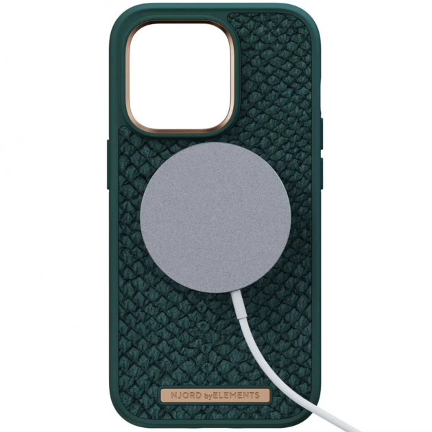 Чехол накладка Njord Salmon Leather MagSafe Case Green для iPhone 14 Pro Max (NA44SL02) - Фото 4 Чехол накладка Njord Salmon Leather MagSafe Case Green для iPhone 14 Pro Max (NA44SL02) - изображение 4