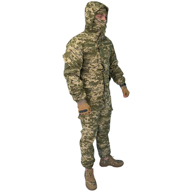 Демисезонный мужской Костюм Горка Куртка + Брюки + Подтяжки / Полевая Форма пиксель размер M - изображение 2