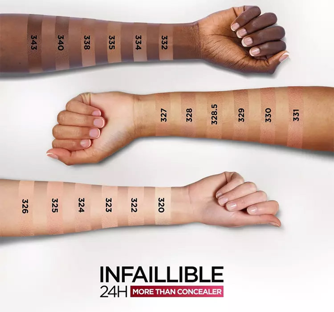 Консилер для обличчя L'Oréal Paris Infaillible More Than Concealer 324 Oatmeal 11 мл (30173590) - зображення 3