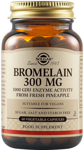 Suplement diety Solgar Bromelain 300mg 60 kapsułek (33984004658) - obraz 1