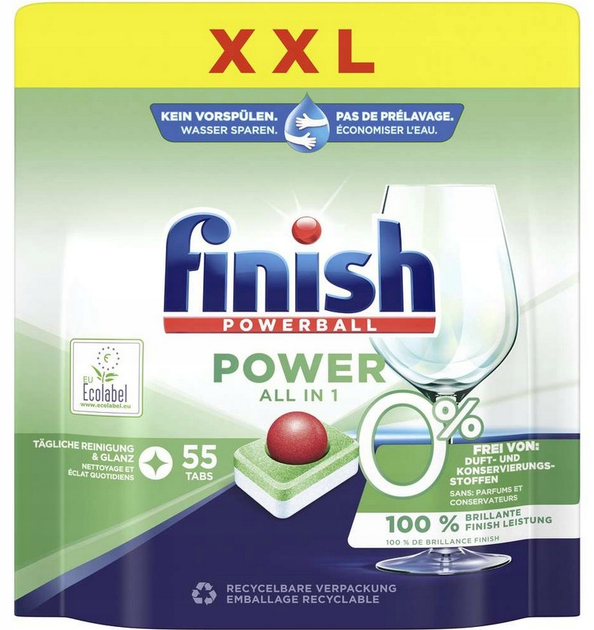 Екологічні таблетки для посудомийної машини Finish Powerball All in 1 ...