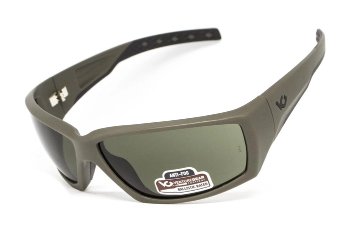Защитные очки Venture Gear Tactical OverWatch Green (forest gray) Anti-Fog, чёрно-зелёные в зелёной оправе - изображение 1