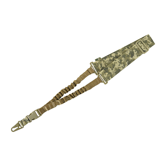 M-Tac ремінь збройовий одноточковий еластичний ММ14, ремінь зброї піксель, одноточка, одноточковий ремінь - зображення 1