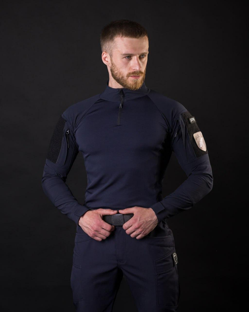 Мужская тактическая рубашка Убакс синий под шевроны армейская M - изображение 1