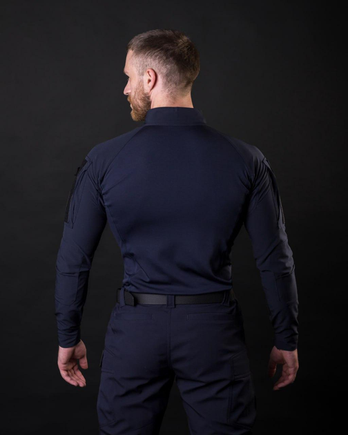 Чоловіча тактична сорочка Убакс синій під шеврони армійська S - зображення 2