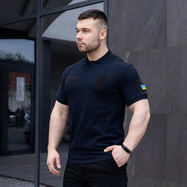 Чоловіча тактична футболка поло синя армійська XXL - зображення 1
