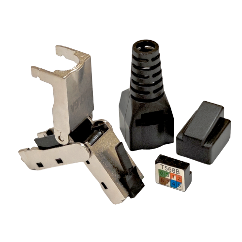 Конектор мережевий RJ45, STP, cat.6A, 50μ, 1.45мм, зі вставкою Kingda LW-NP-021-C6A - зображення 7