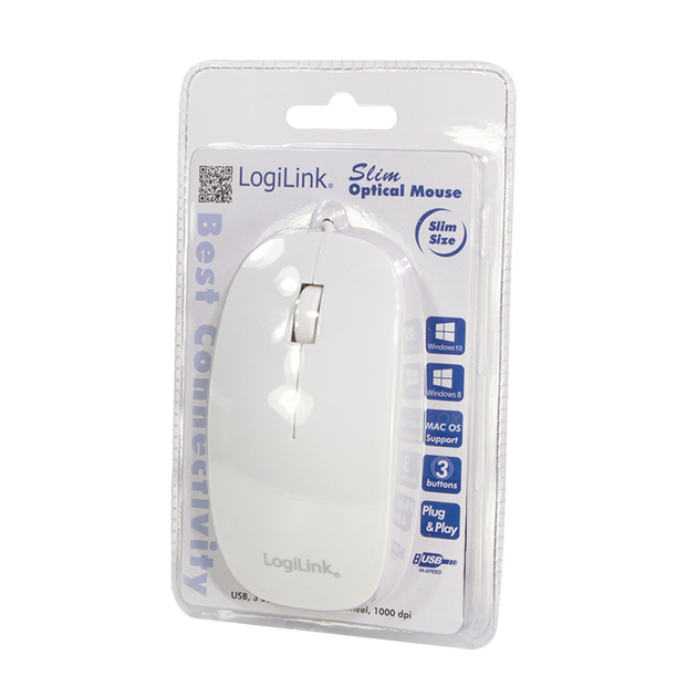 Mysz LogiLink ID0062 Optyczna USB White (4052792007015) - obraz 2