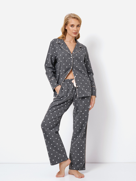 Piżama (koszula + spodnie) Aruelle Joy pajama long S Szara (5905616143231) - obraz 1