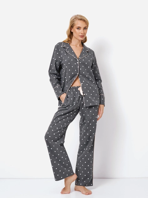 Piżama (koszula + spodnie) Aruelle Joy pajama long 2XL Szara (5905616143279) - obraz 1