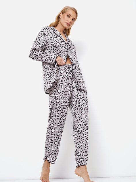 Піжама (сорочка + штани) Aruelle Valencia pajama long M Сіра (5905616144320) - зображення 6