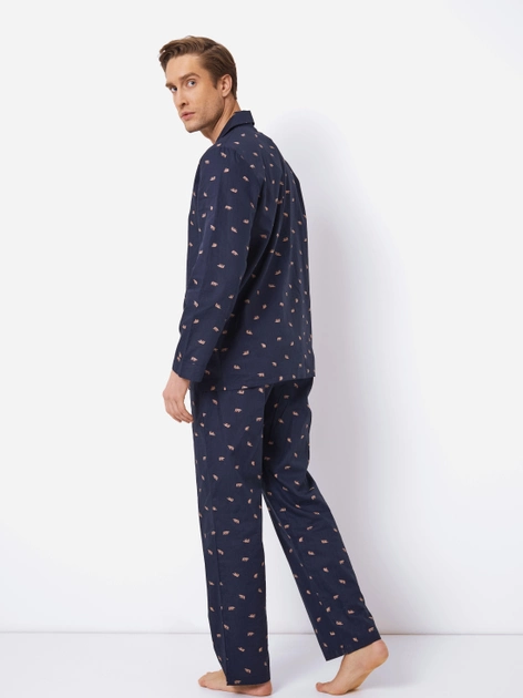 Піжама (сорочка + штани) чоловіча бавовняна Aruelle Benjamin pajama long L Темно-синя (5905616145136) - зображення 2