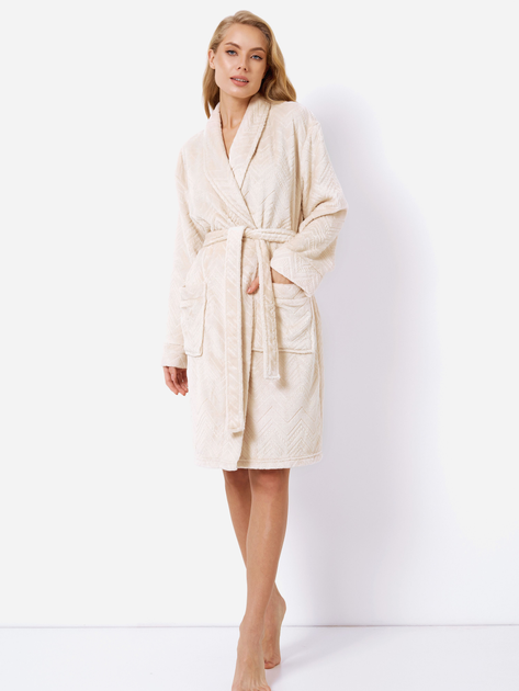 Халат жіночий Aruelle Zahra bathrobe S Бежевий (5905616140285) - зображення 1