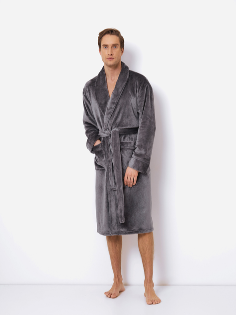 Халат чоловічий з велсофту теплий Aruelle Henry bathrobe L Сірий (5907479343018) - зображення 1