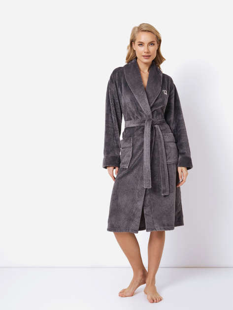Szlafrok Aruelle Keira bathrobe L Czarny (5904541430508) - obraz 1