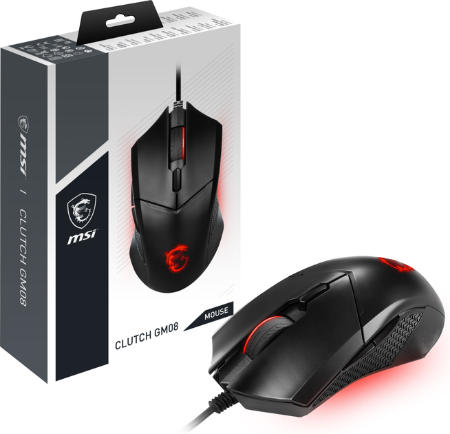 Mysz MSI Clutch GM08 Gaming Mouse USB Czarna (S12-0401800-CLA) - obraz 11