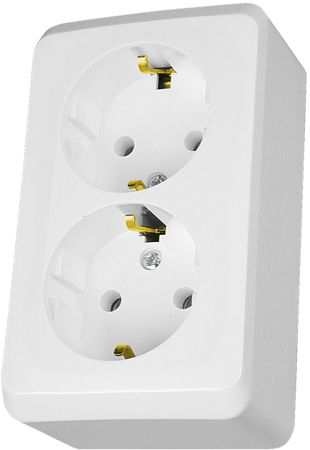 Розетка двойная с заземлением Schneider Electric Prima Белая (WDE001048 ...
