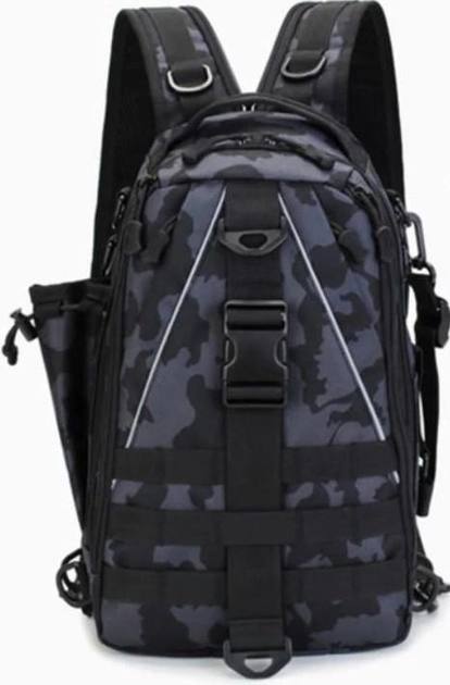 Сумка-рюкзак тактическая, T-92 черный камуфляж - изображение 1