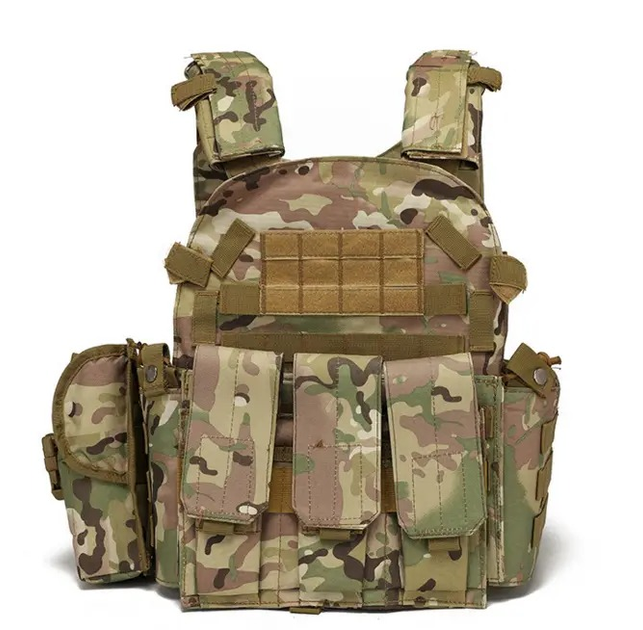 Жилет тактичний військовий плитоноска / розвантаження Tactical Vest A64 Molle мультикам камуфляж - зображення 1