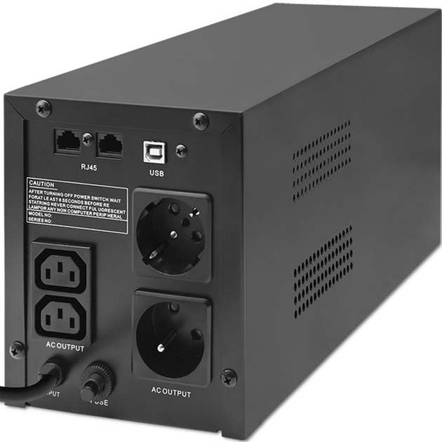 UPS Qoltec Monolith 1500VA 900W LCD USB (5901878537702) - obraz 3
