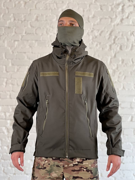Куртка тактическая флисовая SoftShell осень/зима Олива XL - изображение 1