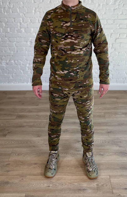 Военно-тактический костюм пуловер + штаны для ВСУ, НГУ на осенней флисе Мультикам XXL - изображение 1