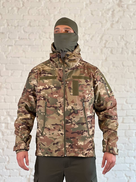 Армейская куртка на флисе SoftShell осень/зима Мультикам XXL - изображение 1