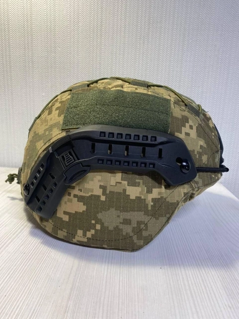 Кавер на тактический шлем FAST-MICH с ушами, в универсальном размере и с креплением для очков Пиксель - изображение 1