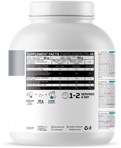 Протеїн OstroVit Whey Protein 100% Шоколадна мрія 2000 г (5903933910246) - зображення 2