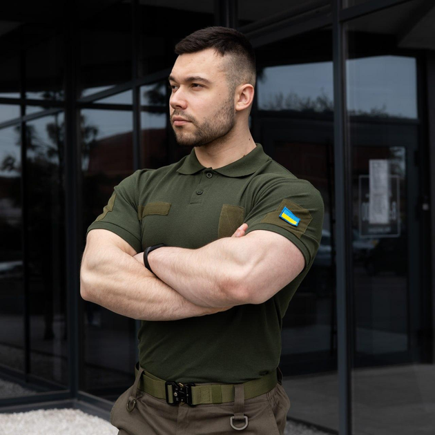 Мужская тактическая футболка поло хаки армейская XL (68818896) - изображение 2