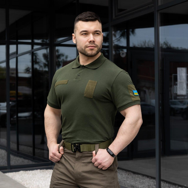 Мужская тактическая футболка поло хаки армейская S (68818893) - изображение 2