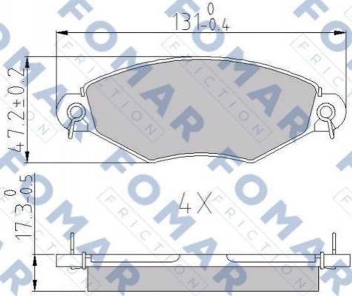 Тормозные колодки FOMAR FO688181 Peugeot 206, 306; KIA Carnival 425166, 425191, 425192 - изображение 1