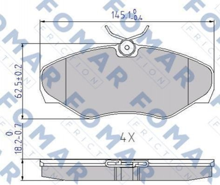 Тормозные колодки FOMAR FO692681 Renault Trafic, Espace; Opel Vivaro; Nissan Primastar 1605198, 4106000QAE, 4414519 - изображение 1