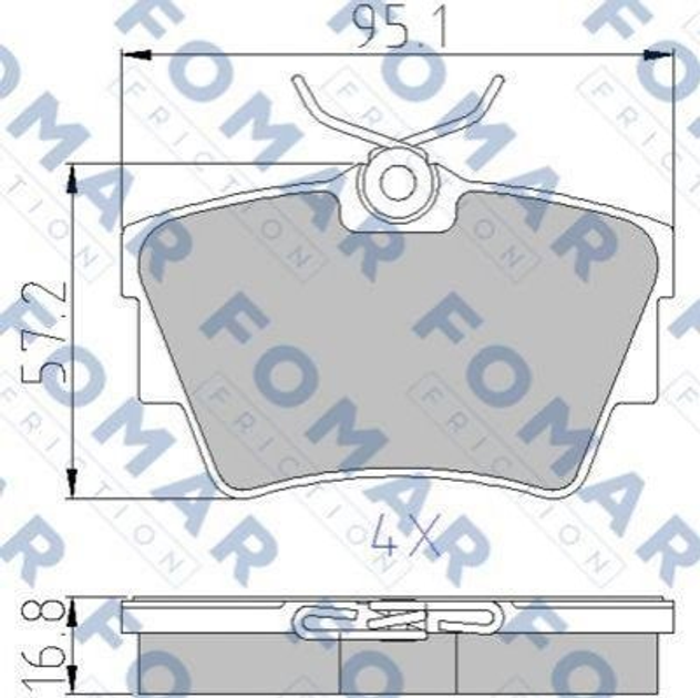 Тормозные колодки FOMAR FO920281 Opel Vivaro; Renault Trafic; Nissan Primastar 4406000QAF, 4414029, 4414520 - изображение 1