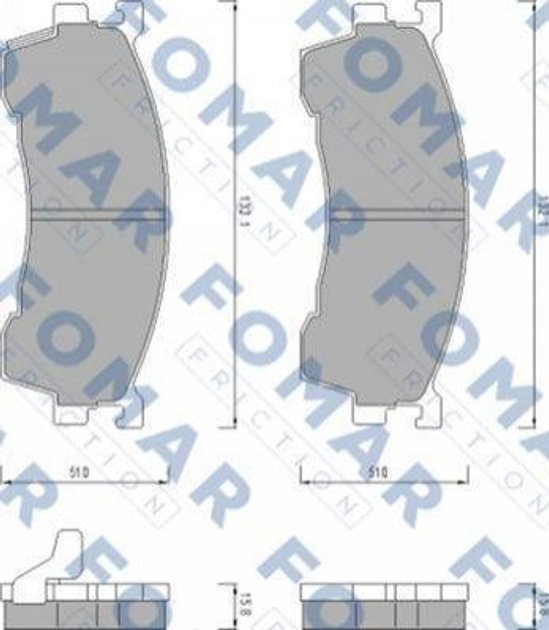 Тормозные колодки FOMAR FO459481 Mazda 626, Xedos 6 3894048, 3898530, 3922123 - изображение 1