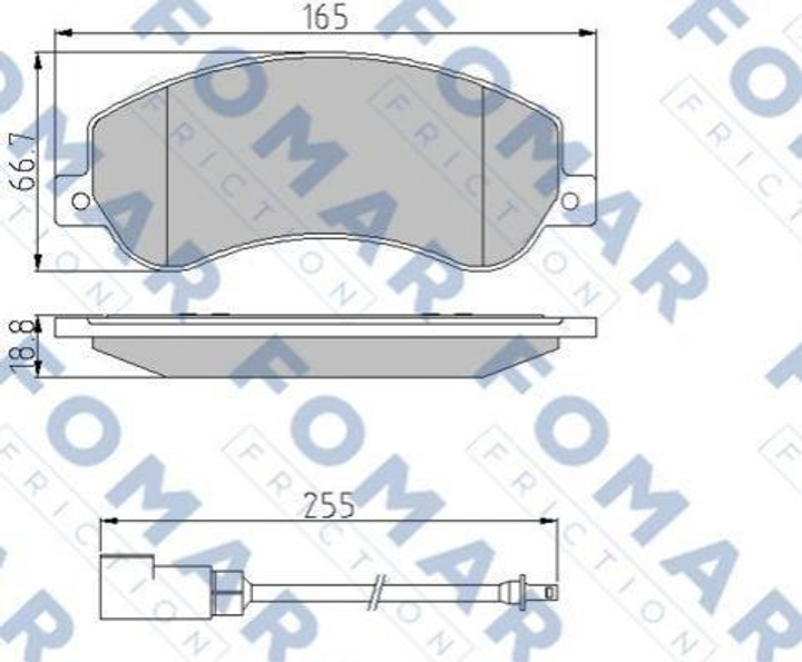 Тормозные колодки FOMAR FO925081 Ford Transit; Volkswagen Amarok 1433952, 1371402, 1553797 - изображение 1