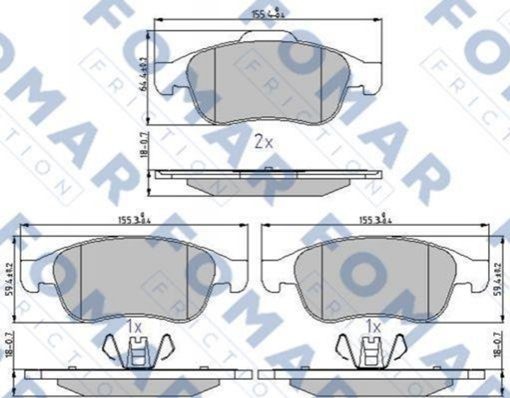 Тормозные колодки FOMAR FO931481 Dacia Duster; Renault Megane, Fluence, Captur, Scenic, Duster, Grand Scenic 410605961R, 410607115R, 440603905R - изображение 1