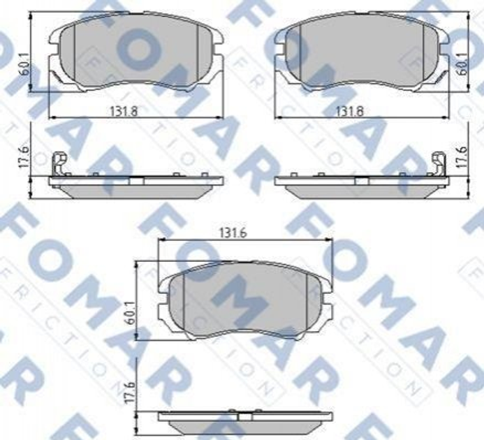 Тормозные колодки FOMAR FO932381 Hyundai Sonata, Coupe, Tucson, Elantra; KIA Soul, Sportage, Magentis, Optima 1FE0058101, 45022SNBE01, 581011FE00 - изображение 1