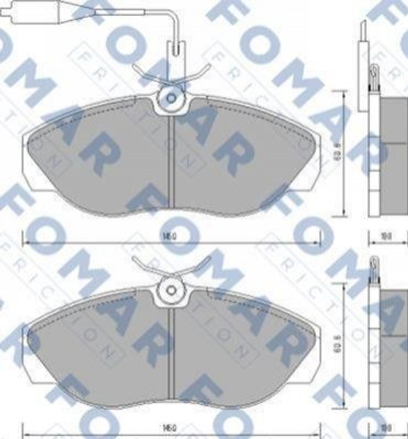 Тормозные колодки FOMAR FO629481 Fiat Ducato; Citroen Jumper; Peugeot Boxer 425116, 425117, 425451 - изображение 1